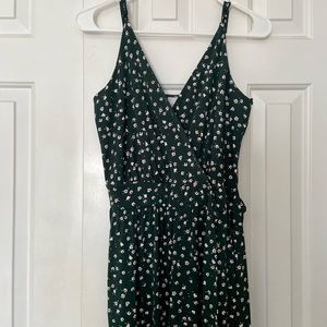 Kaleigh Green Floral Jumpsuit, Size Medium